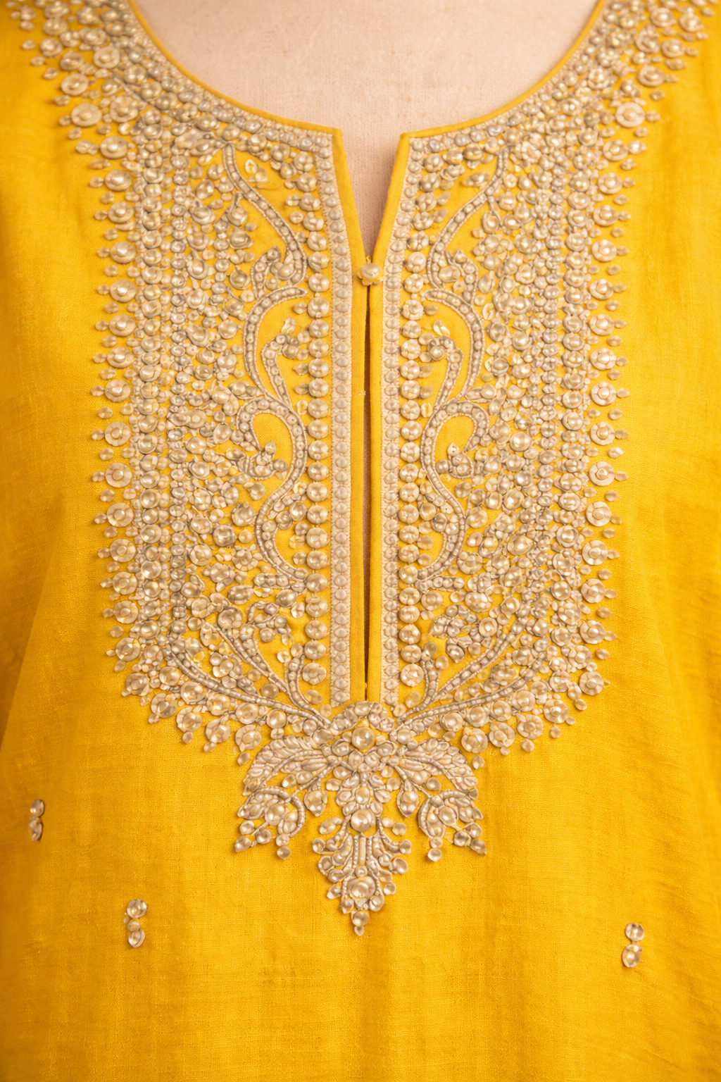 Yellow Rayon Straight Suit