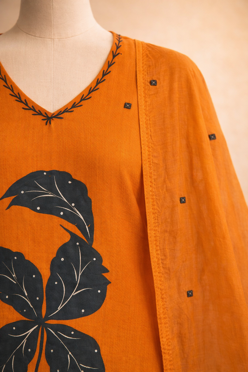 Amber Leaf Muslin Cotton Suit