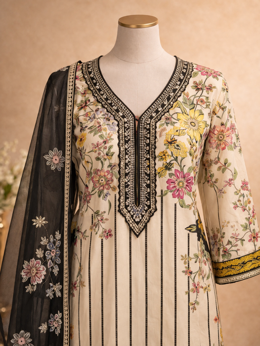 Floral Kurta Set with Dupatta