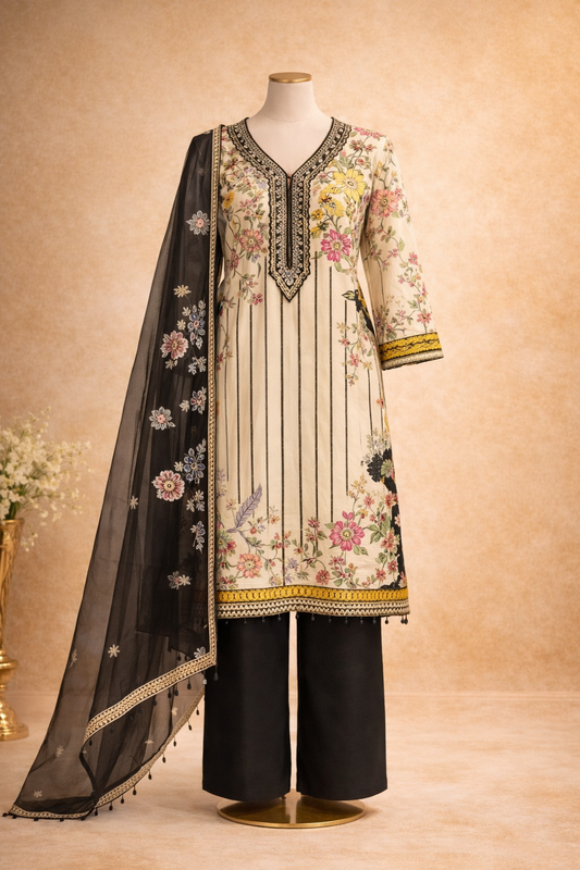 Floral Kurta Set with Dupatta