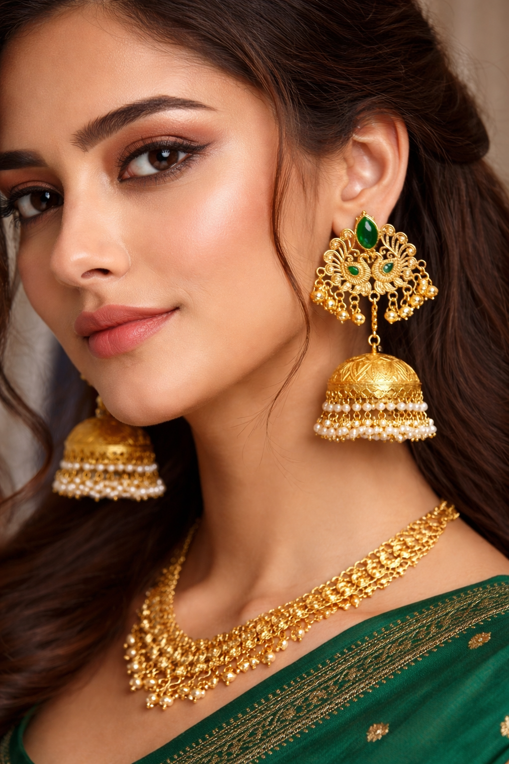 Maharani Emerald Jhumka