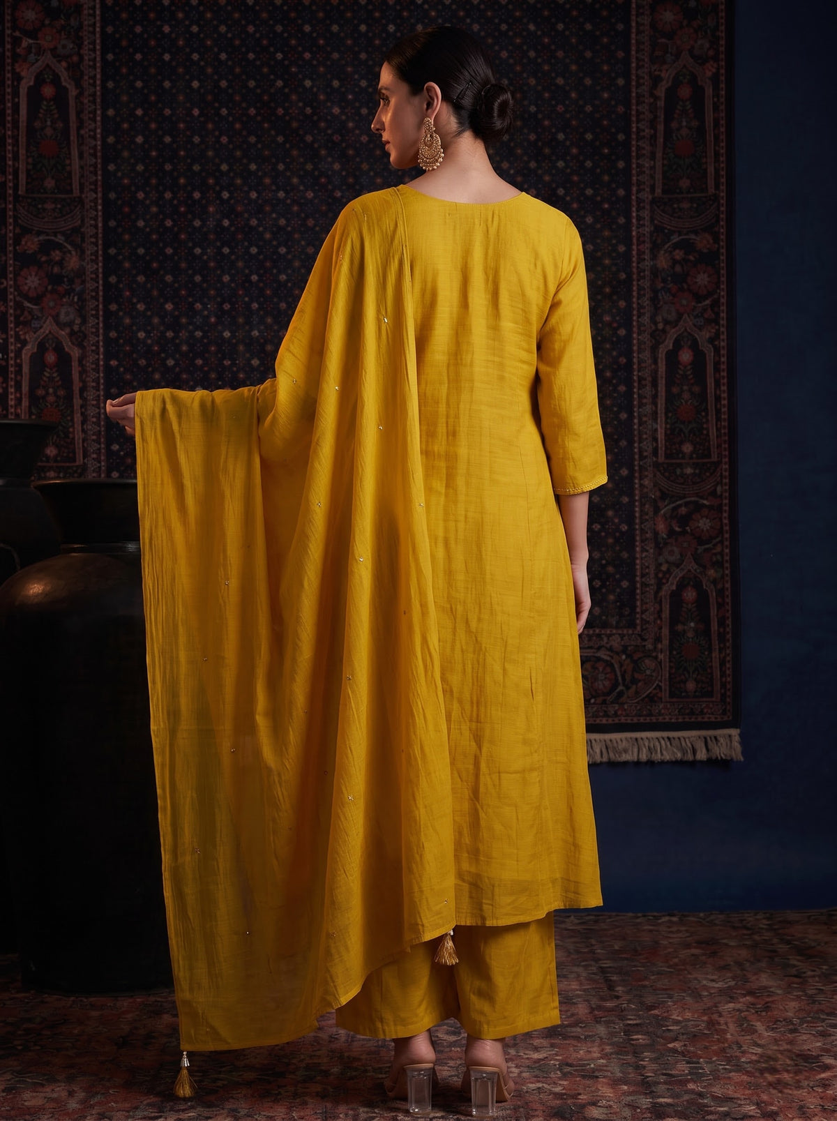 Yellow Malchanderi Anarkali Set